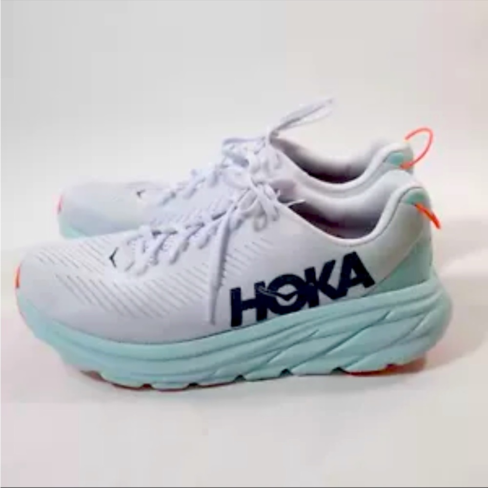 Hoka Rincon 3 White and Blue Glass size 9D